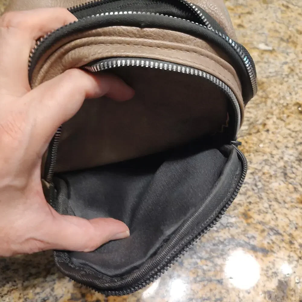 Brown Sling Bag with Zipper Pockets - Stylish and Functional